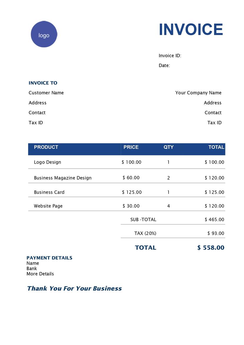 invoice template google sheet